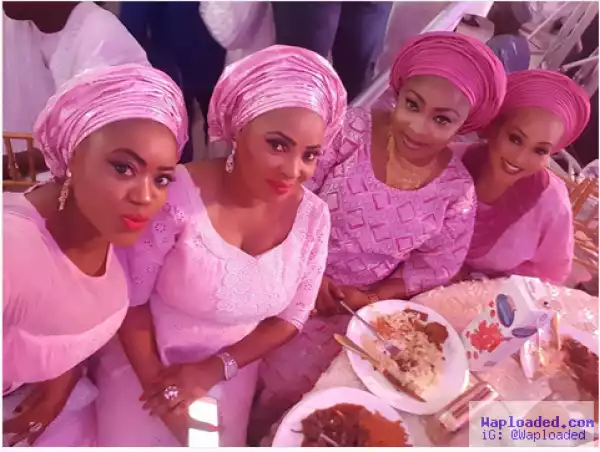 Photos: Actress Bukky Wright, Moji Olaiya & Olamide Attend Owanbe In Pink Traditional Attires
